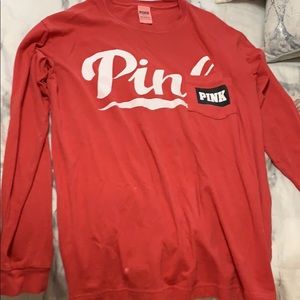 Victoria’s secret red longsleeve pullover tee